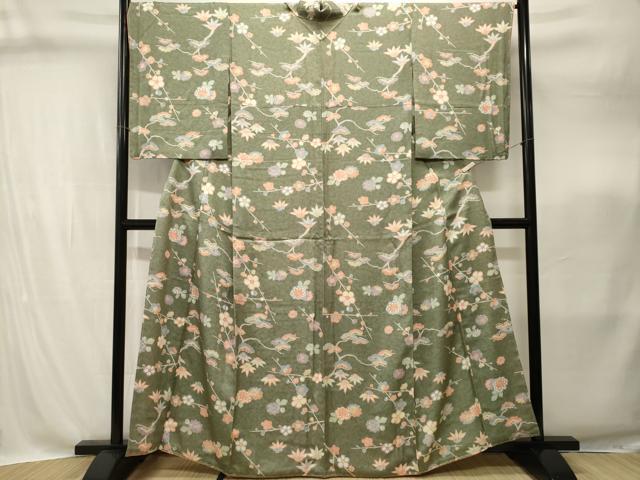 平和屋着物■上質な小紋 松竹梅花文 正絹 逸品 CABI8305ev