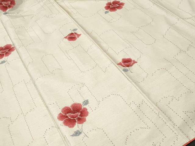 平和屋着物■上質な紬 枝花文 正絹 逸品 CABI8309ev