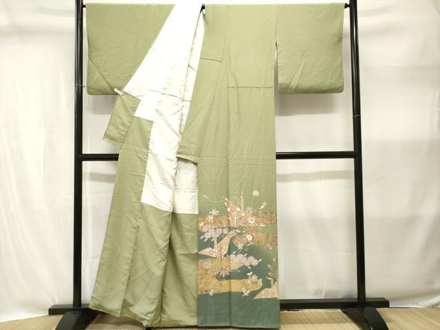 平和屋着物■訪問着 作家物 駒刺繍 折り鶴吉祥花文 金彩 正絹 逸品 CABI8310ev