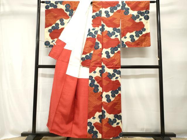 平和屋着物■上質な紬 吉祥花文 正絹 逸品 CABI8322ev