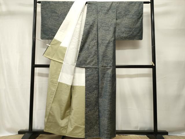 平和屋着物■本場大島紬 樹林風景文 正絹 逸品 CABI8334ev