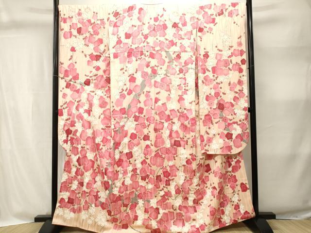 平和屋着物■豪華振袖 枝梅文 正絹 逸品 CABI8343ev