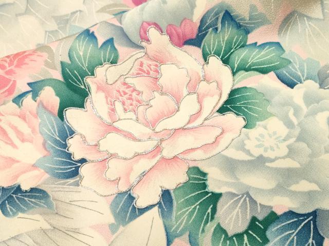 平和屋着物■豪華振袖 駒刺繍 枝花文 正絹 逸品 CABI8350ev