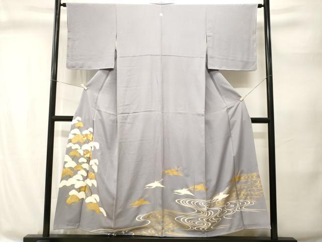 平和屋着物■豪華色留袖 駒刺繍 浜松飛鶴文 金彩 正絹 逸品 CABI8355ev