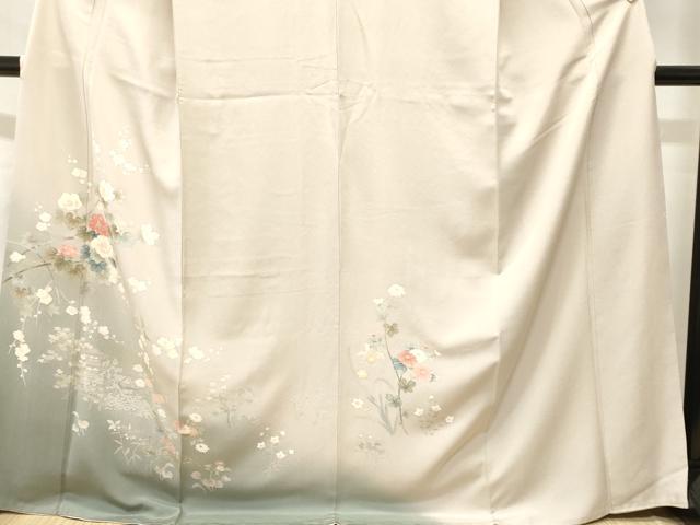 平和屋着物■訪問着 休み鳥風景文 暈し染め 金銀彩 正絹 逸品 CABI8378ev