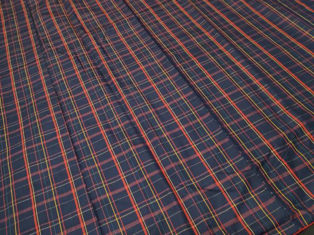 平和屋着物■上質な紬 格子柄 正絹 逸品 CABI8379ev