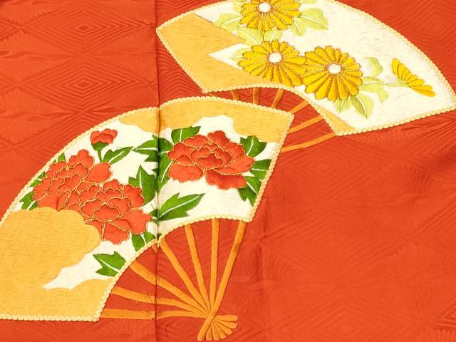 平和屋着物■豪華振袖 駒刺繍 絞り 扇面草花文 正絹 逸品 CABI8380ev