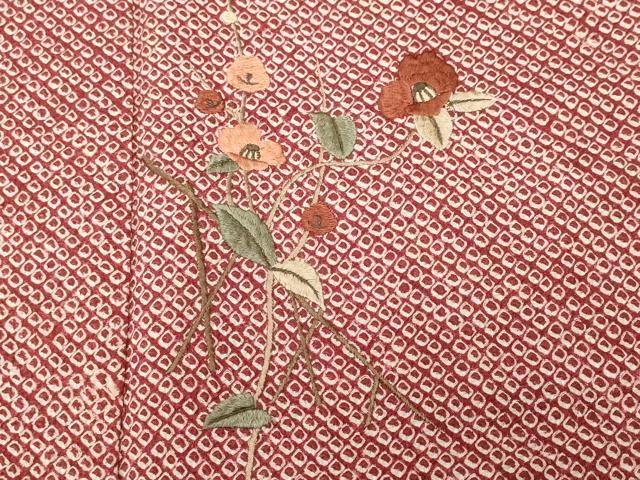 平和屋着物■色留訪問着 刺繍 絞り 枝椿文 正絹 逸品 CABI8385ev