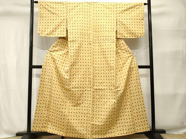 平和屋着物■上質な小紋 井桁文様 正絹 逸品 CABI8390ev