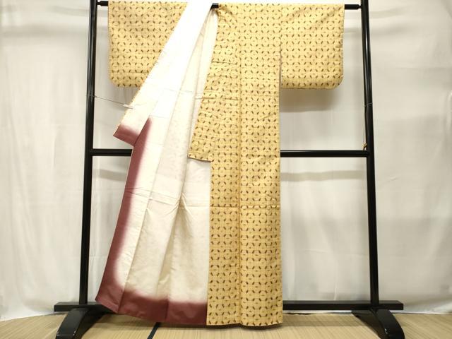 平和屋着物■上質な小紋 井桁文様 正絹 逸品 CABI8390ev