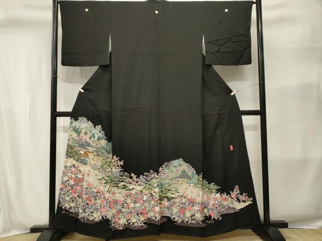平和屋着物■豪華黒留袖 作家物 風景文 正絹 逸品 CABI8396ev
