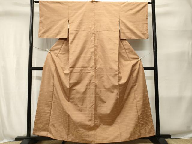 平和屋着物■上質な紬 横段文 正絹 逸品 CABI8398ev