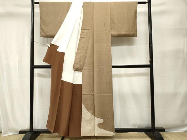 平和屋着物■色留訪問着 刺繍 絞り 笹文 正絹 逸品 CABI8399ev