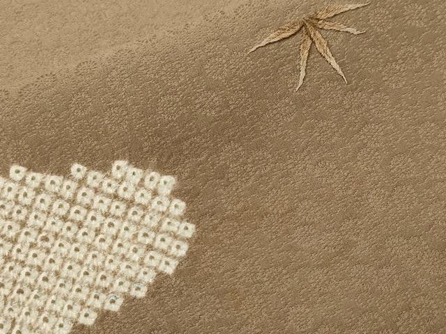 平和屋着物■色留訪問着 刺繍 絞り 笹文 正絹 逸品 CABI8399ev