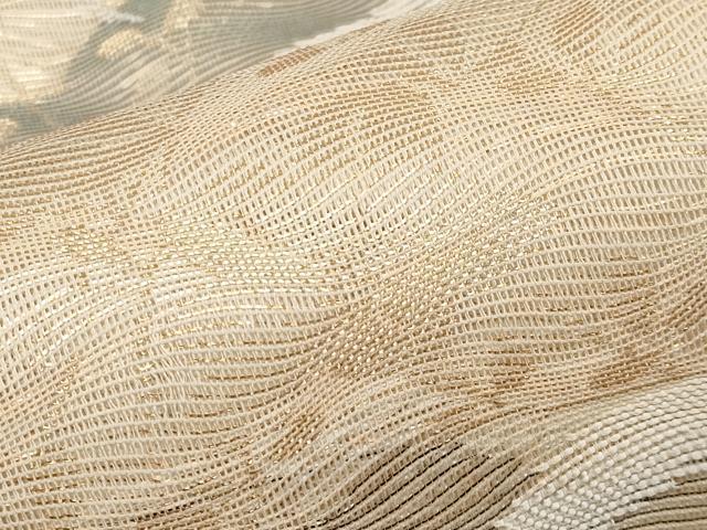平和屋着物*夏物 六通柄袋帯 芝草舞葉文 金糸 正絹 逸品 CABI8402tx