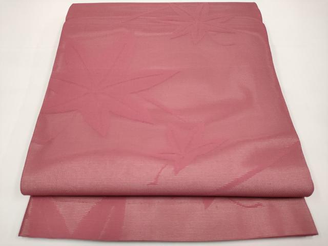 平和屋着物*夏物 全通柄袋帯 楓文 三越扱い 今様色 正絹 逸品 CABI8403tx