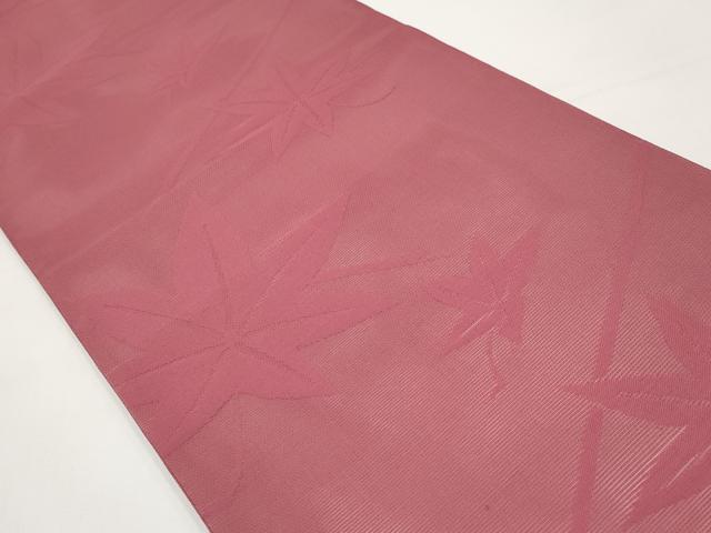 平和屋着物*夏物 全通柄袋帯 楓文 三越扱い 今様色 正絹 逸品 CABI8403tx