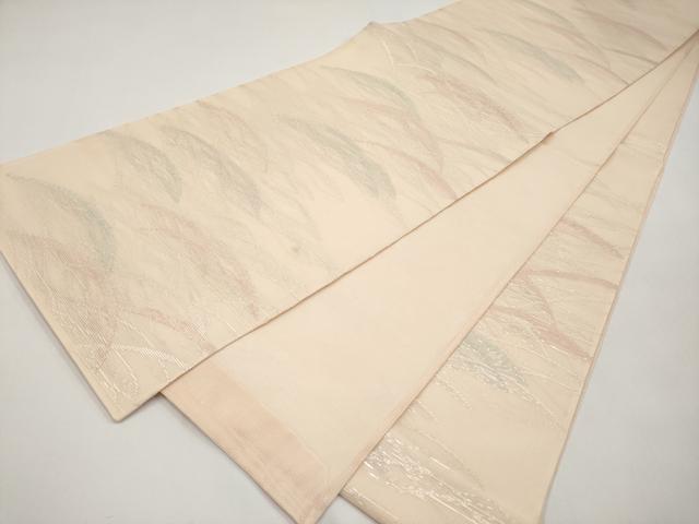 平和屋着物*夏物 六通柄袋帯 芝草文 銀糸 正絹 逸品 CABI8408tx
