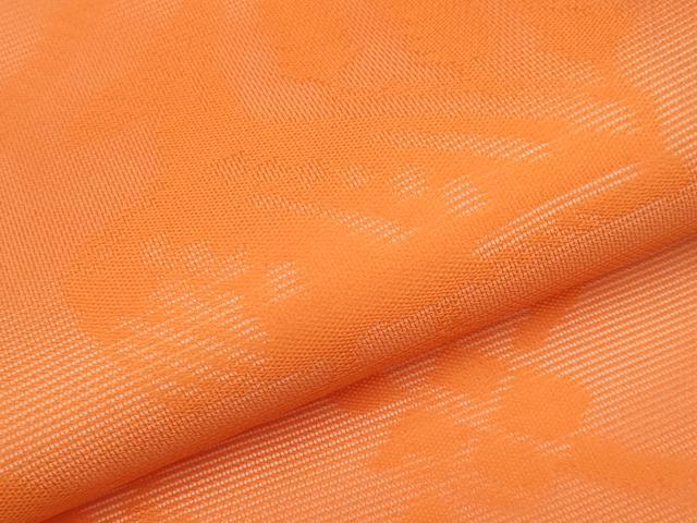 平和屋着物*夏物 九寸名古屋帯 動物菱天井文 赤橙色 正絹 逸品 CABI8422tx