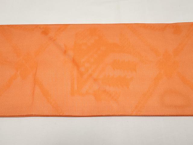 平和屋着物*夏物 九寸名古屋帯 動物菱天井文 赤橙色 正絹 逸品 CABI8422tx