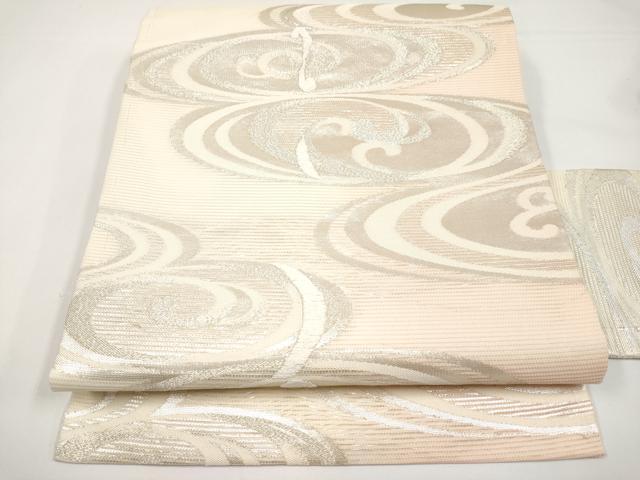 平和屋着物*夏物 九寸名古屋帯 光琳水 銀糸 正絹 逸品 CABI8425tx