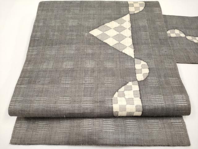 平和屋着物*夏物 九寸名古屋帯 抽象文 麻 逸品 CABI8426tx