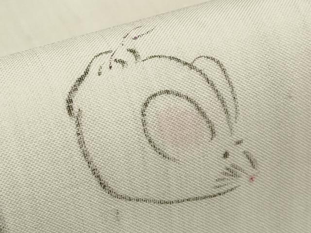 平和屋着物*夏物 九寸名古屋帯 手描き 絹芭蕉 二代目純峰作 ネズミ 証紙付き 正絹 逸品 未使用 CABI8427tx