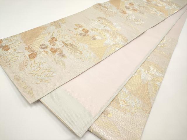 平和屋着物*夏物 六通柄袋帯 竜田川 金銀糸 正絹 逸品 CABI8441tx