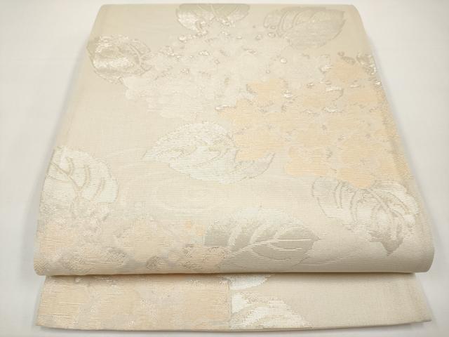 平和屋着物*夏物 六通柄袋帯 紫陽花 銀糸 正絹 逸品 CABI8444tx