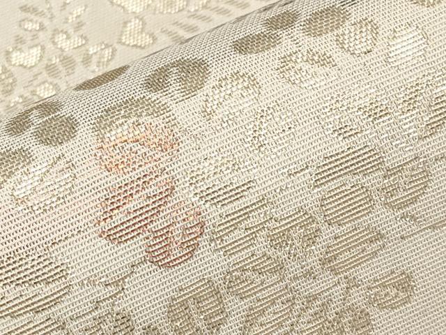 平和屋着物*夏物 六通柄袋帯 枝葉文 金糸 正絹 逸品 CABI8445tx