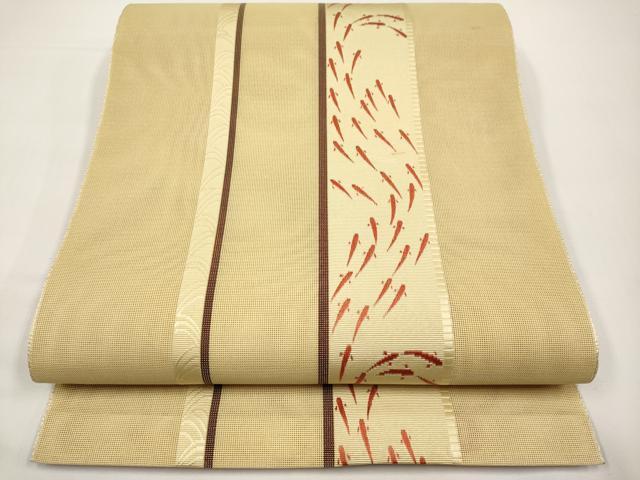 平和屋着物*夏物 本場筑前博多織 八寸名古屋帯 メダカ 正絹 逸品 CABI8458tx