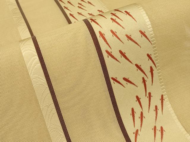 平和屋着物*夏物 本場筑前博多織 八寸名古屋帯 メダカ 正絹 逸品 CABI8458tx