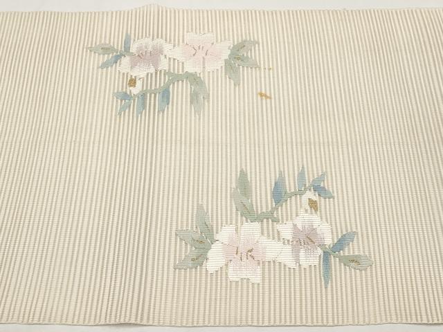 平和屋着物*夏物 八寸名古屋帯 絽綴れ 枝花文 金糸 正絹 逸品 CABI8465tx