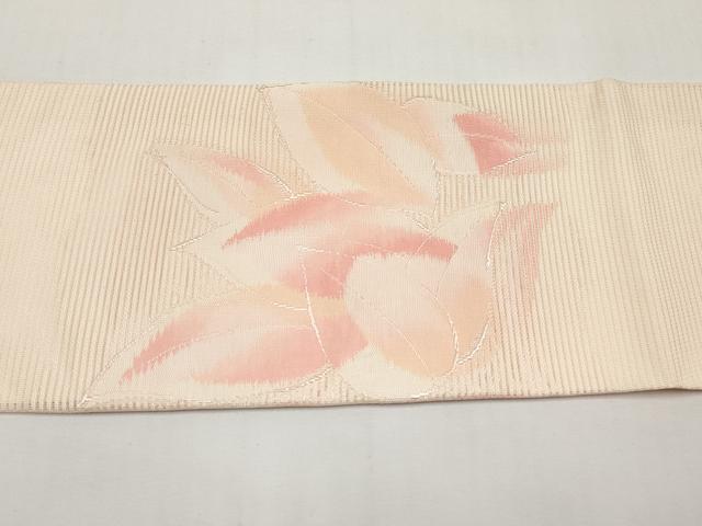 平和屋着物*夏物 九寸名古屋帯 舞葉文 正絹 逸品 CABI8467tx