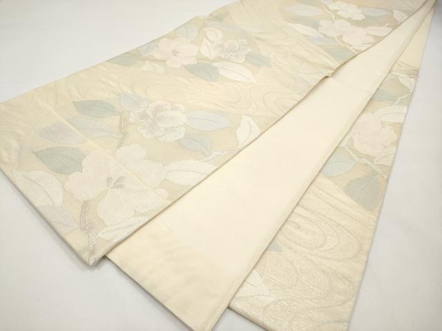平和屋着物*夏物 六通柄袋帯 流水枝花文 銀糸 正絹 逸品 CABI8475tx