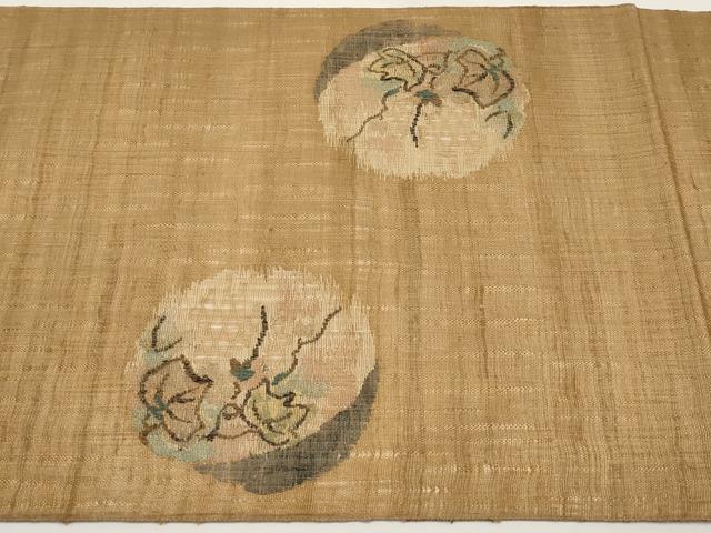 平和屋着物*夏物 西陣 老舗 渡文謹製 手織 すくひ 両面 太鼓柄袋帯 蔦の葉文 金糸 正絹 逸品 未使用 CABI8476tx