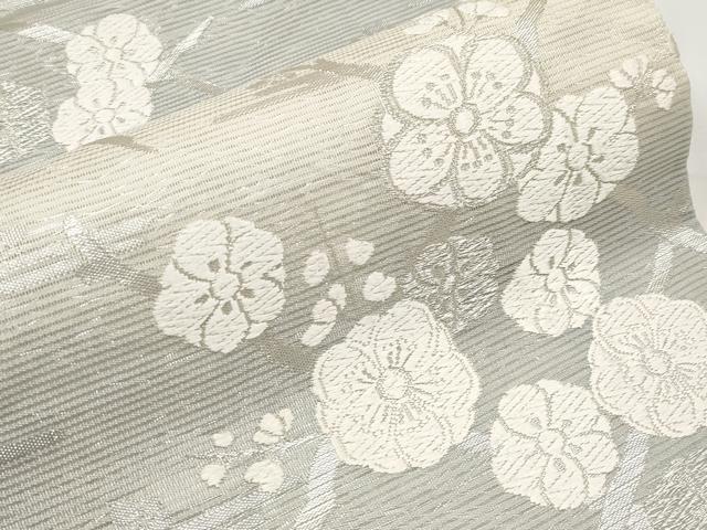 平和屋着物*夏物 六通柄袋帯 唐織 枝梅文 銀糸 正絹 逸品 CABI8480tx
