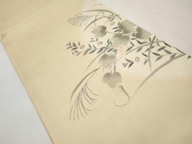 平和屋着物*夏物 太鼓柄袋帯 手描き 枝花文 金彩 正絹 逸品 CABI8484tx