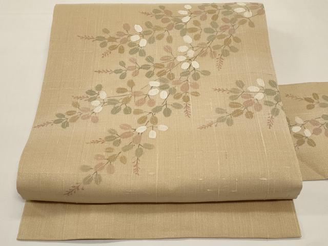 平和屋着物*夏物 九寸名古屋帯 手描き 萩文 金彩 正絹 逸品 CABI8507tx