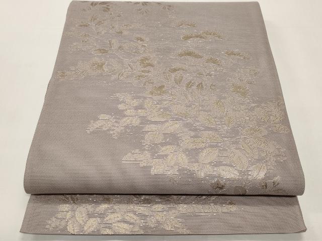 平和屋着物*夏物 六通柄袋帯 秋草文 金糸 正絹 逸品 CABI8514tx