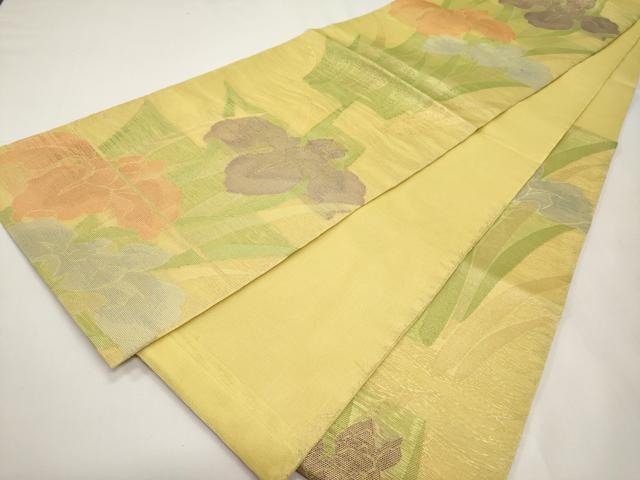 平和屋着物*夏物 六通柄袋帯 杜若 金糸 正絹 逸品 CABI8518tx