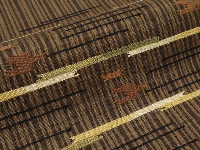 平和屋着物*夏物 太鼓柄袋帯 すくい織 横段文 正絹 逸品 未使用 CABI8520tx