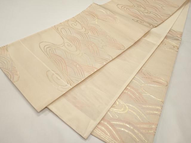 平和屋着物*夏物 六通柄袋帯 流水文 金糸 正絹 逸品 CABI8523tx