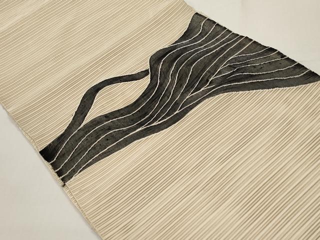 平和屋着物*夏物 八寸名古屋帯 絽綴れ 遠山文 正絹 逸品 CABI8534tx