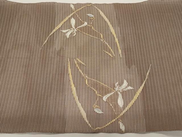 平和屋着物*夏物 八寸名古屋帯 絽綴れ 霞草花文 金銀糸 正絹 逸品 CABI8535tx