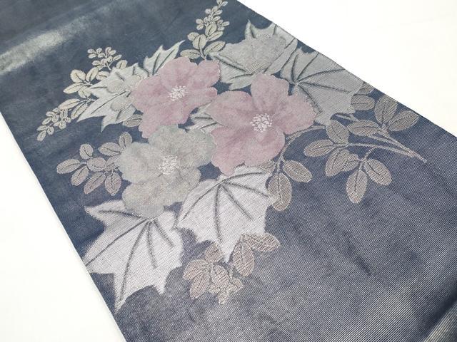 平和屋着物*夏物 太鼓柄袋帯 草花文 金銀糸 正絹 逸品 CABI8544tx