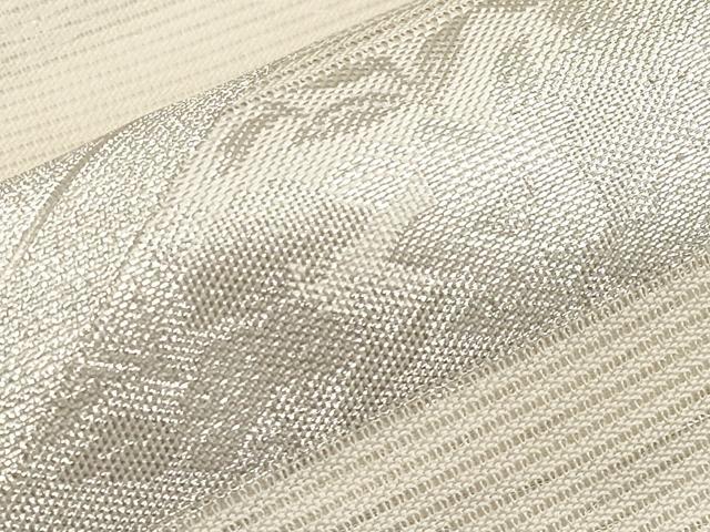 平和屋着物*夏物 六通柄袋帯 霞芝草花文 銀糸 正絹 逸品 CABI8546tx