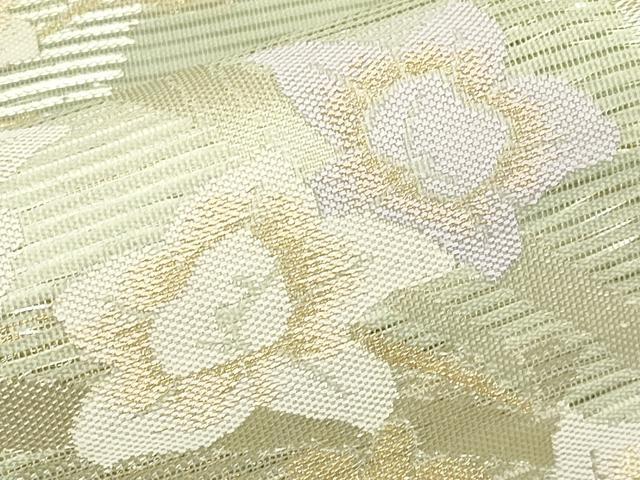 平和屋着物*夏物 六通柄袋帯 草花文 金糸 正絹 逸品 未使用 CABI8550tx