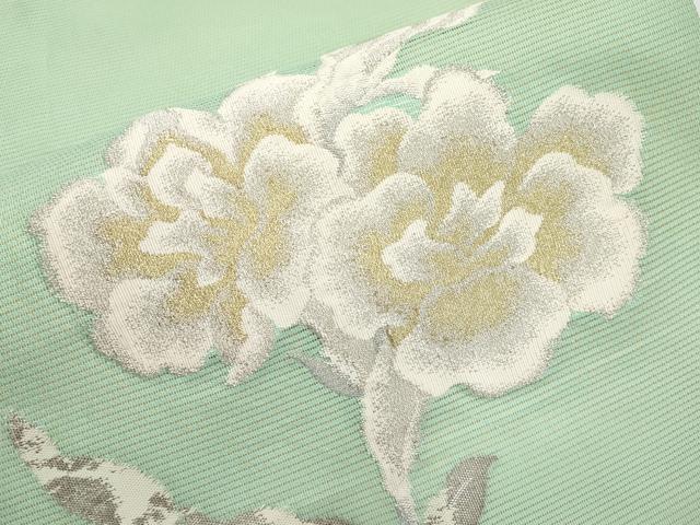 平和屋着物*夏物 九寸開き名古屋帯 草花文 金銀糸 正絹 逸品 CABI8551tx