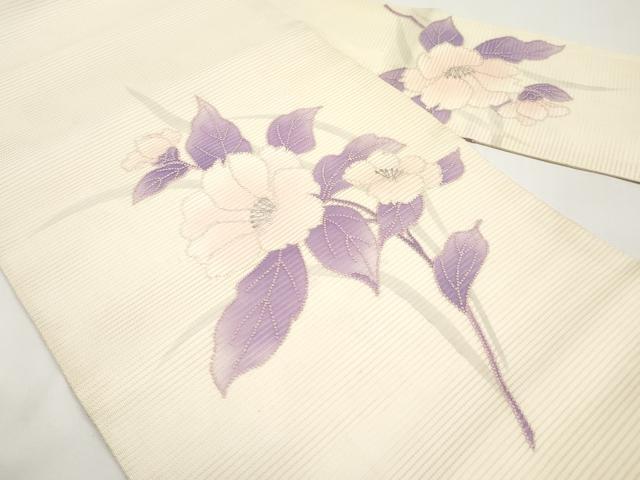 平和屋着物*夏物 中国三大刺繍 相良刺繍 九寸名古屋帯 枝花文 銀糸 正絹 逸品 CABI8552tx